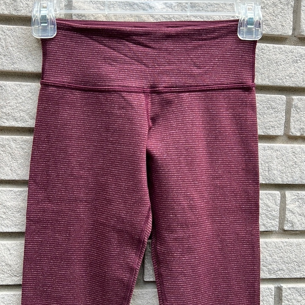 Lululemon Wunder Under Tonka Stripe Bordeaux Drama/Bordeaux Drama Size 2 - Picture 5 of 12
